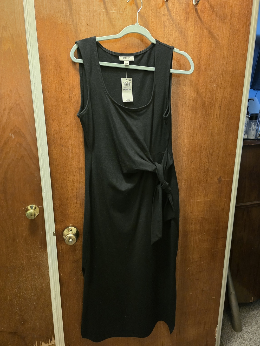 Coldwater Creek Black Sleeveless Tie-Detail Midi Dress